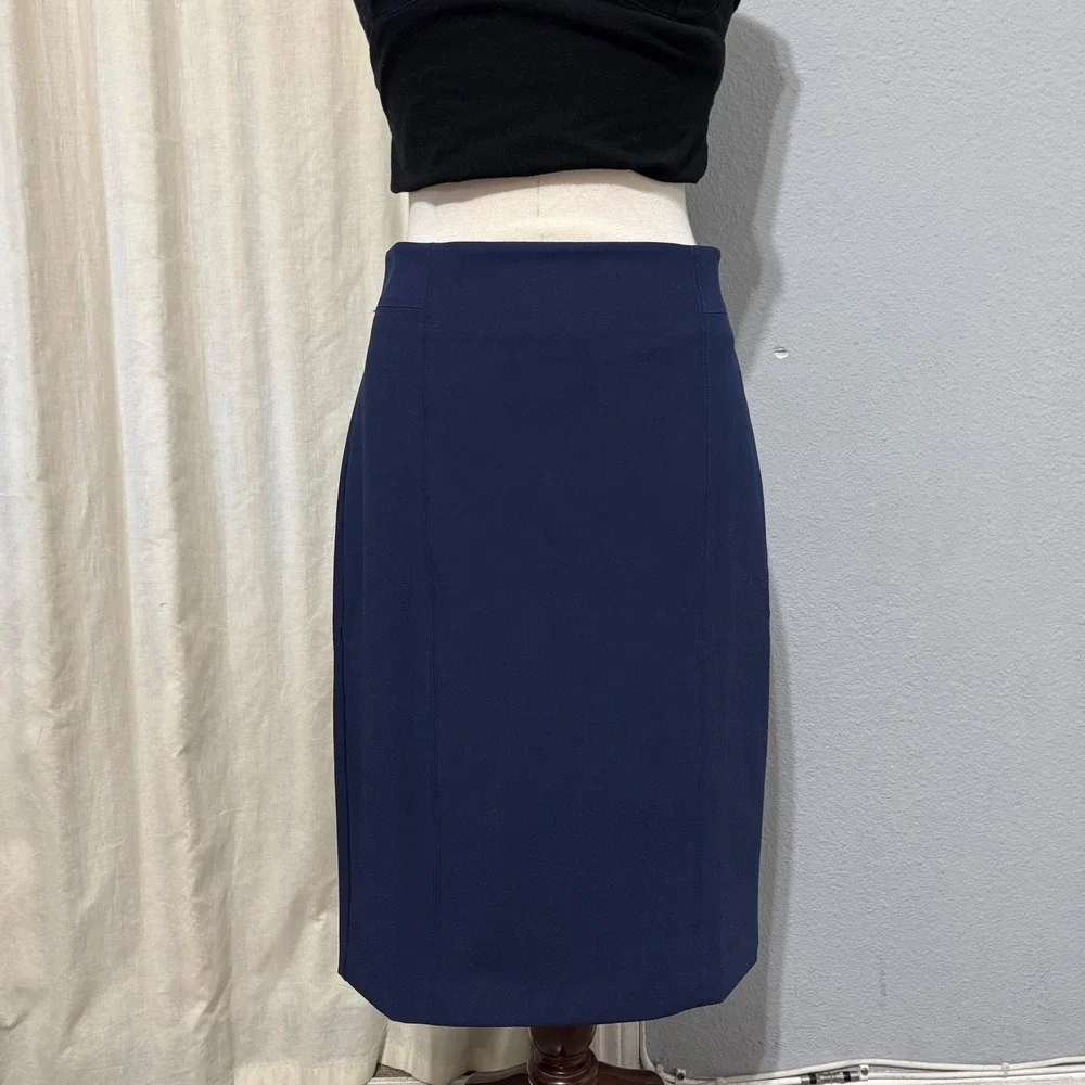 Ann Taylor Women Navy Blue Career Pencil‎ Skirt Business Office Workwear Size 6
